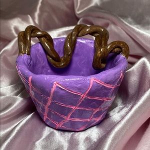 purple basket jewelry holder